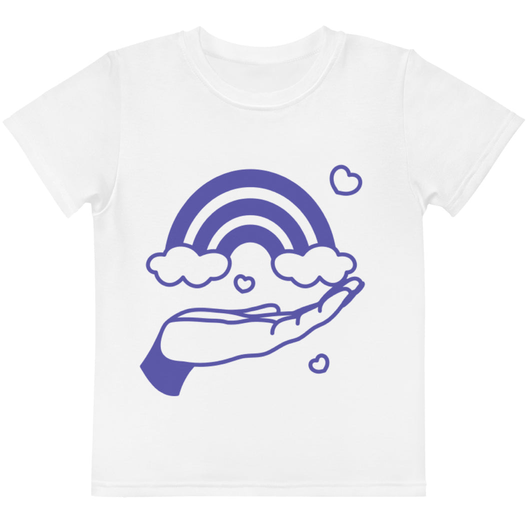 Kids crew neck t-shirt hand and reinbow a