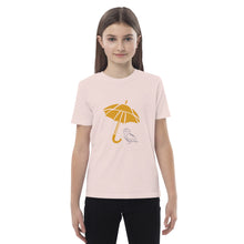 Load image into Gallery viewer, Organic cotton kids t-shirt yellow umbrella
