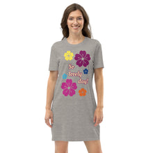 Load image into Gallery viewer, Organic cotton t-shirt dress so lovely day
