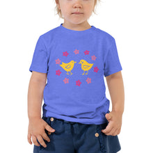 Load image into Gallery viewer, Toddler Short Sleeve Tee chikens and flowers
