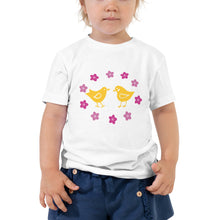 Load image into Gallery viewer, Toddler Short Sleeve Tee chikens and flowers
