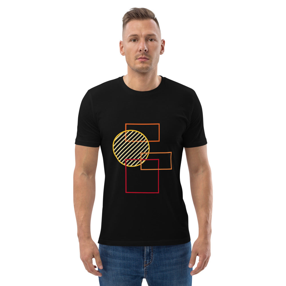 Men organic cotton t-shirt rectangles and circle